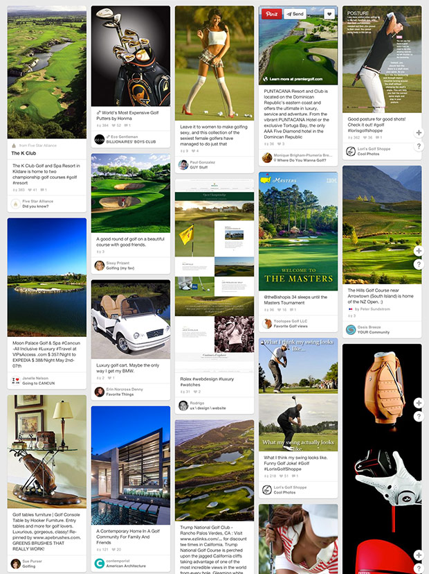 Esempio di Moodboard per associazione di golf