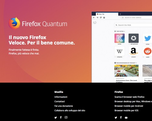 Mozilla lancia Firefox Quantum ed è pronto a sfidare Chrome